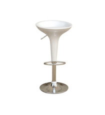 Sgabello bar - ABS/acciaio cromato - 35x45x55/78 cm - bianco - Serena Group