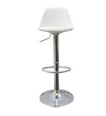 Sgabello Bobba - PPL acciaio cromato - 39 x 42 x 83 / 104 cm - bianco - Paperflow