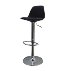 Sgabello Bobba - PPLacciaio cromato - 39x42x83/104cm - nero - Paperflow