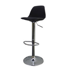 Sgabello Bobba - PPLacciaio cromato - 39x42x83/104cm - nero - Paperflow