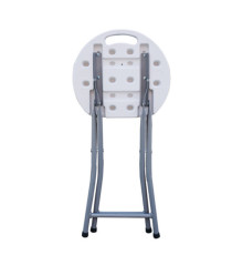 Sgabello Horeca - pieghevole - 44 x 30 x 30 cm - acciaio/HDPE - bianco - Garden Friend