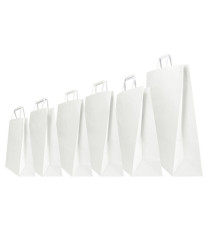 Shopper - maniglia piattina - 36 x 12 x 41 cm - carta kraft - bianco - Mainetti Bags - conf. 25 pezzi