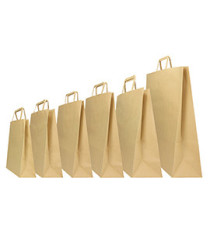 Shopper - maniglie piattina - 26 x 11 x 35 cm - carta kraft - avana - Mainetti Bags - conf. 25 pezzi