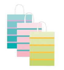 Shopper bicolor - con manici - carta ritorta - 26 x 12 x 36 cm - colori assortiti - Rex Sadoch