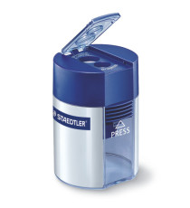 Temperamatite 2 fori con contenitore - blu - Staedtler