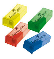Temperamatite con contenitore - 1 foro - Faber-Castell - conf. 25 pezzi