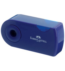 Temperamatite Sleeve con contenitore - 2 fori - con serbatoio - 70x34x20mm - rosso e blu assortiti - Faber-Castell