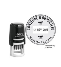 Timbro datario R40 - diametro 40 mm - 6 righe - autoinchiostrante - personalizzabile - Colop