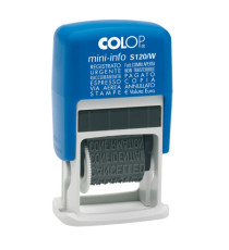 Timbro Mini Info S120/W Polinomio - 12 diciture 4 mm - autoinchiostrante - Colop
