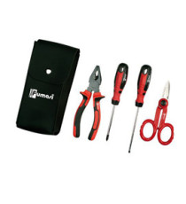 Trousse 4 utensili - per elettricista - similpelle - Melchioni Family
