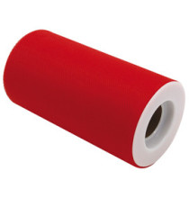 Tulle in rotolo - rosso - 12,5cmx25mt - Big Party