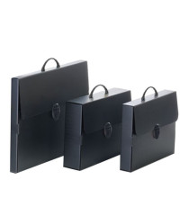 Valigetta Polionda Every Line Total Black - 27x37,5 cm - dorso 5 cm - Favorit