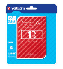 Verbatim - Usb 3.0 portatile Store 'N'Go 9,5mm drive - Rosso - 53203 - 1TB