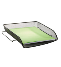 Vaschetta portacorrispondenza Mesh - 27 x 6,5 x 34 cm - rete metallica - nero - Alba
