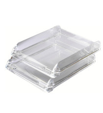 Vaschetta portacorrispondenza Nimbus - 26,8 x 5,5 x 33 cm - cristallo trasparente - Rexel