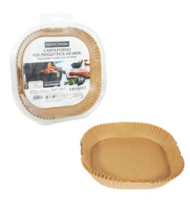 Vaschette cartaforno per friggitrice ad aria - in astuccio - 20 x 20 x 4,5 cm - avana - Perfetto Kitchen - conf. 50 pezz