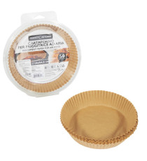 Vaschette cartaforno per friggitrice ad aria - in astuccio - diametro 16 cm - altezza 4,5 cm - avana - Perfetto Kitchen