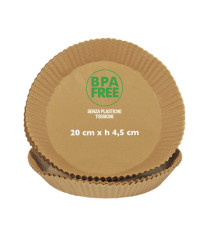 Vaschette cartaforno per friggitrice ad aria - in astuccio - diametro 20 cm - altezza 4,5 cm - avana - Perfetto Kitchen