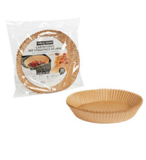 Vaschette cartaforno per friggitrice ad aria - in busta - diametro 20 cm - altezza 4,5 cm - avana - Perfetto Kitchen - c