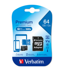Verbatim - Micro  SDXC Classe 10 fino a 45mb/sec - 44084 - 64GB