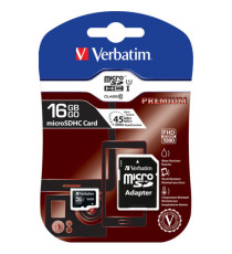 Verbatim - Micro SDHC Classe 10 fino a 45mb/sec - 44082 - 16GB