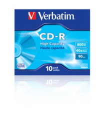 Verbatim - Scatola 10 CD-R Data Life Jewel Case serigrafato - 1X-40X - 43428 - 800MB