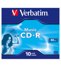 Verbatim - Scatola 10 CD-R Music Live It! serigrafato - colorato - 43365 - 80min