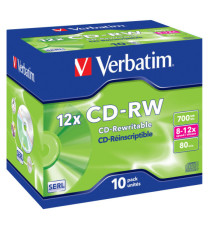 Verbatim - Scatola 10 CD-RW DataLife Plus - 8X-10X - serigrafato - 43148 - 700MB