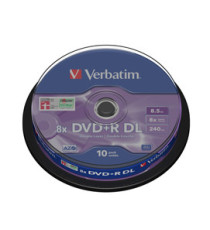 Verbatim - Scatola 10 DVD+R Dual Layer - serigrafato Spindle - 43666 - 8,5GB