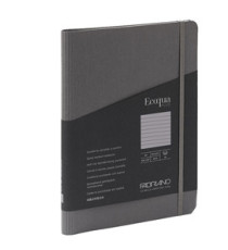 Taccuino Ecoqua Plus - con elastico - spiralato - A5 - 70 fogli - righe - antracite - Fabriano