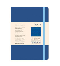 Taccuino Ispira - con elastico - copertina flessibile - A5 - 96 fogli - puntinato - blu royal - Fabriano