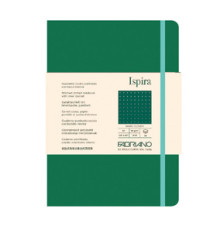Taccuino Ispira - con elastico - copertina rigida - A5 - 96 fogli - puntinato - verde - Fabriano