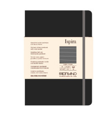 Taccuino Ispira - con elastico - copertina rigida - A5 - 96 fogli - righe - nero - Fabriano