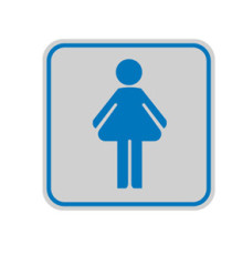 Targhetta adesiva - pittogramma Toilette donna - 8,2 x 8,2 cm - Cartelli Segnalatori