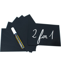 Targhette - 10,5 x 15 cm (A6) - nero - Securit - set 20 pezzi