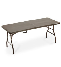 Tavolo Horeca - pieghevole - 74 x 76 x 183 cm - acciaio/HDPE - noce - Garden Friend