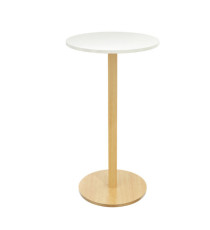 Tavolo Woody - diametro piano 60 cm - H 110 cm - bianco - Paperflow
