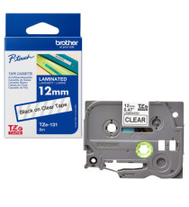 Brother - Nastro - Nero/Trasparente - TZe131S - 12mm x 4mt