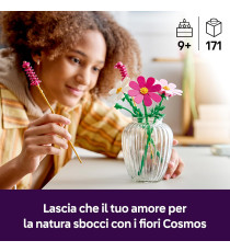 Lego The Botanical Collection - Fiori di Cosmos - Lego 11514 Bouquet di Fiori con 3 Cosmos e 2 Steli di Penniset Anni 9+ 171pz