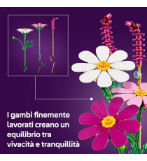 Lego The Botanical Collection - Fiori di Cosmos - Lego 11514 Bouquet di Fiori con 3 Cosmos e 2 Steli di Penniset Anni 9+ 171pz