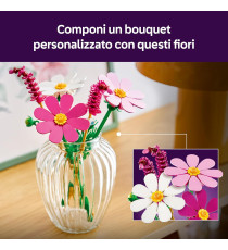 Lego The Botanical Collection - Fiori di Cosmos - Lego 11514 Bouquet di Fiori con 3 Cosmos e 2 Steli di Penniset Anni 9+ 171pz