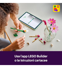 Lego The Botanical Collection - Fiori di Cosmos - Lego 11514 Bouquet di Fiori con 3 Cosmos e 2 Steli di Penniset Anni 9+ 171pz