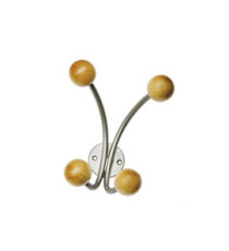 Appendiabiti da muro - 4 posti - 15 x 15 x 8,5 cm - argento - Alco