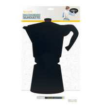 Lavagna da parete Silhouette - 30 x 50 cm - forma moka - nero - Securit