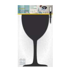 Lavagna da parete Silhouette - 50 x 23 cm - forma bicchiere - nero - Securit