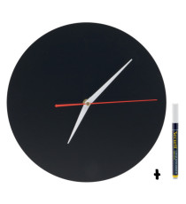 Lavagna da parete Silhouette - diametro 29 cm - forma orologio - nero - Securit