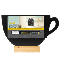 Lavagna da tavolo Silhouette - 33,5 x 21,5 cm - forma tazza - nero - Securit