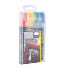 Marcatore a gesso liquido waterproof - punta da 2,00 - 6,00 mm - colori assortiti - Securit - conf. 4 pezzi