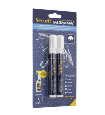 Marcatore a gesso liquido waterproof - punta da 2,00-6,00mm - bianco - Securit - conf. 2 pezzi