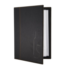Carta dei vini Trendy - 1 inserto doppio incluso - A4 - 24 x 34 cm - nero - Securit